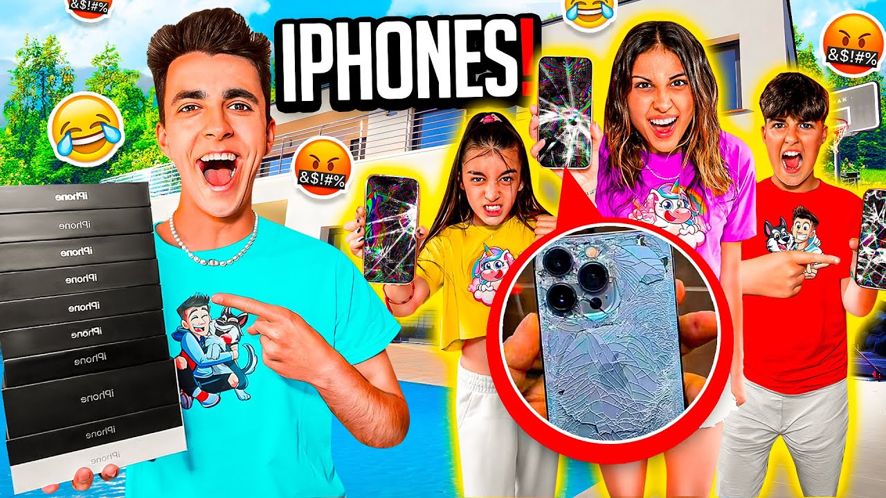 ROMPO LOS MOVILES DE TODOS Y LES REGALO EL NUEVO IPHONE 15...*as&iacute;&nbsp;reaccionan!*