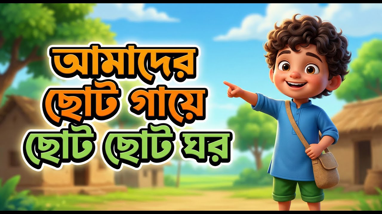 আমাদের ছোট গাঁয়ে | Bangla Kids Rhyme | মজার বাংলা ছড়া গান | KidzZ BonG