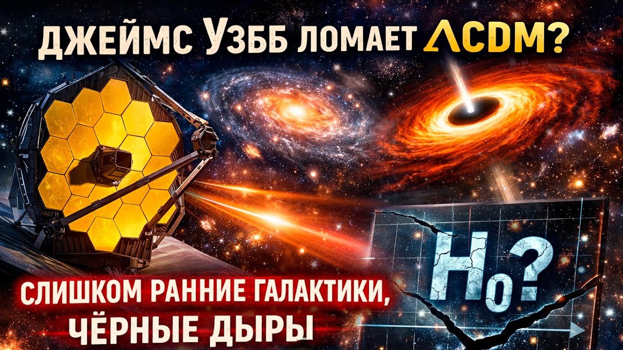 Джеймс Уэбб ломает ΛCDM? Слишком ранние галактики, чёрные дыры и кризис Хаббла