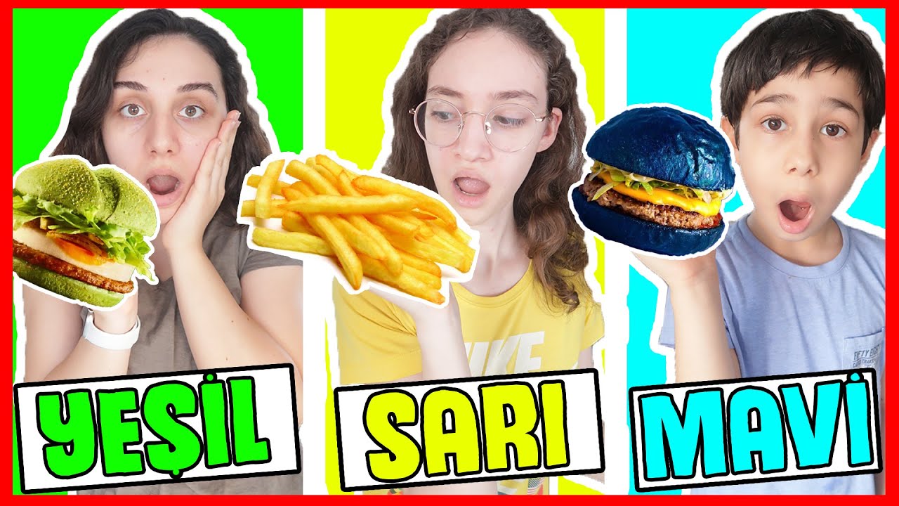 24 SAAT BOYUNCA TEK RENK YİYECEK YEME CHALLENGE 2! Eating Only ONE Color of Food 24 Hours -Challenge