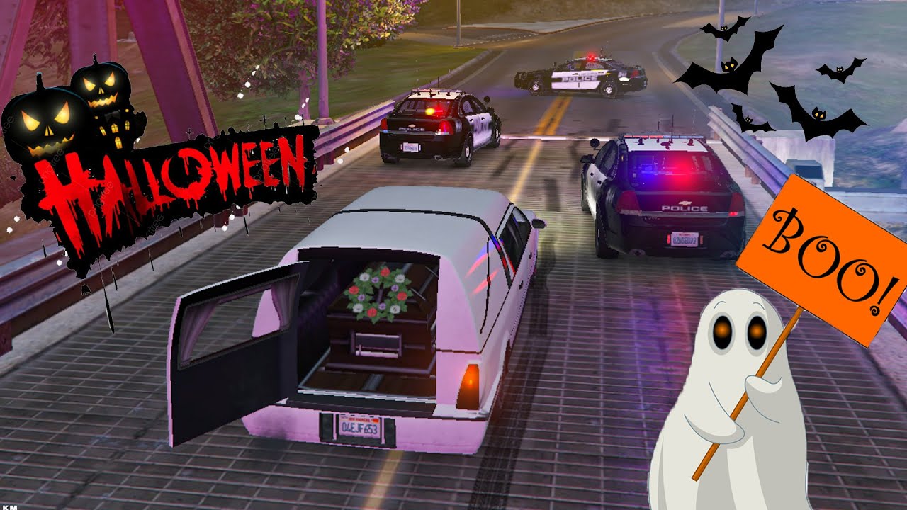 Kotse ng PATAY Vs. POLICE CARS (Halloween Car Chase) | Billionaire City RP