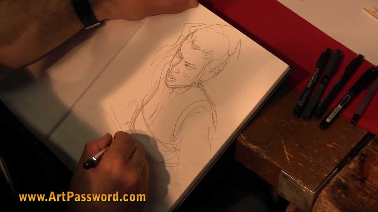 Liberatore drawing a sexy woman