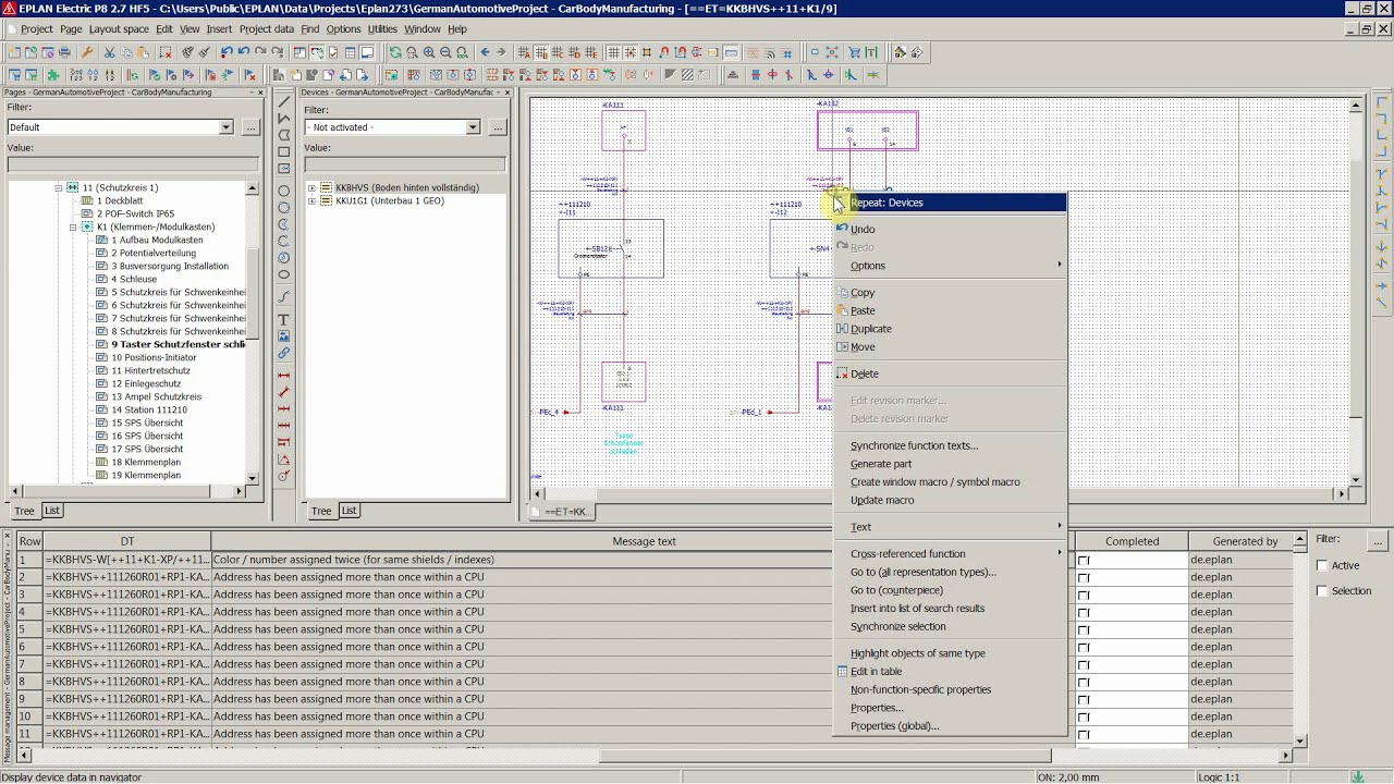 ePLAN Electric P8 Tips And Tricks - Work Efficiently - Synchronize Selection / Check project