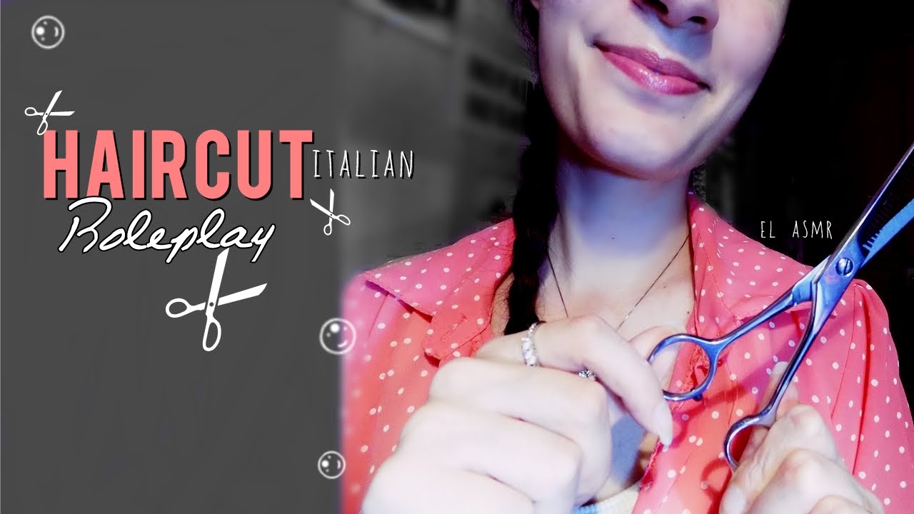 ASMR~ HAIRCUT Roleplay ✂ (scissors sound, hair brush, water spray) ita