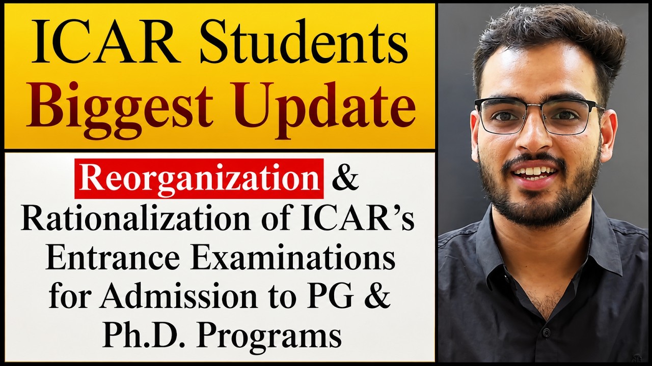 Reorganization & Rationalization of ICAR Entrance Examinations for Admission to PG & Ph.D. Programs
