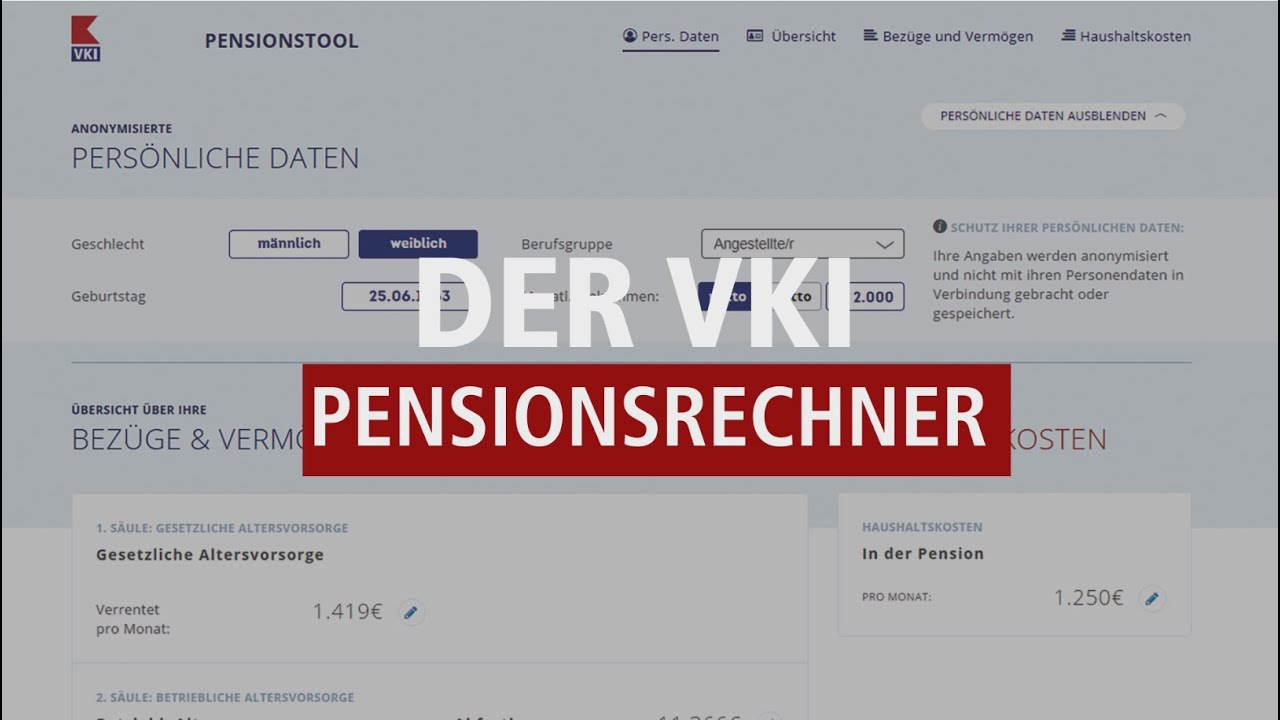 Der VKI-Pensionsrechner