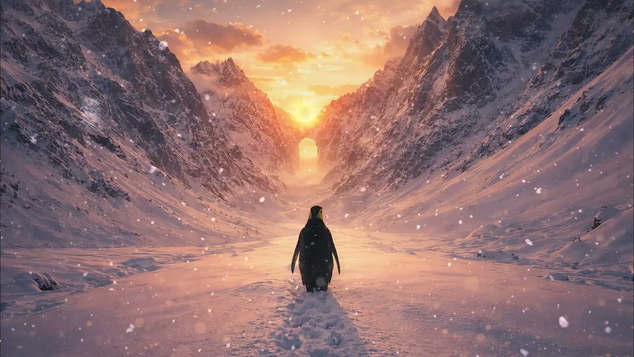Nihilist Penguin ❄️ Lonely Snow Walk | Calm Wind & Soft Piano Ambience