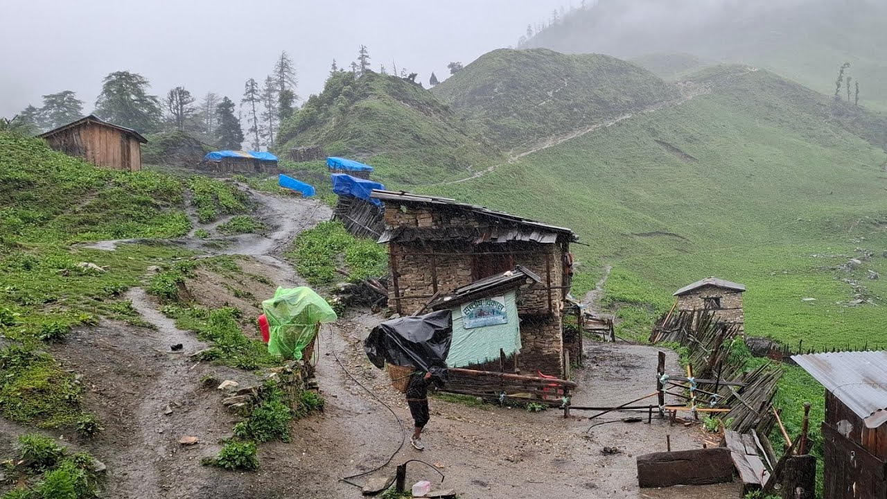 Monsoon in the Himalayas 🌧️ | Daily Life in a Remote Nepali Mountain Village | Organic Food cooking 