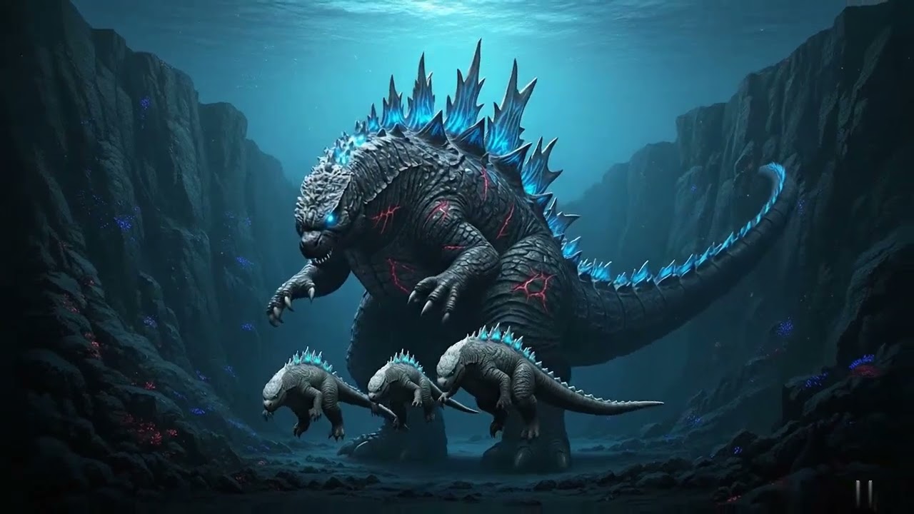 Godzilla vs Naval Blockade  Epic Underwater Rescue of Captive Hatchlings  Atomic Breath Tears Ships