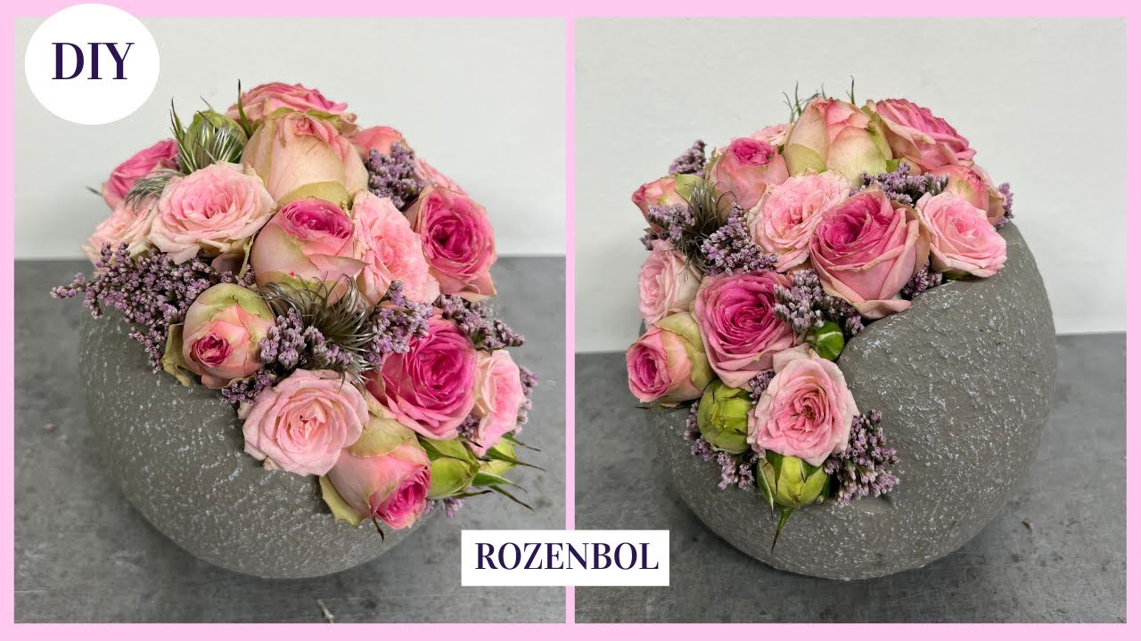 Rozenbol 💐🌹| Cursus Bloemschikken #367 |Carlein Tukkers