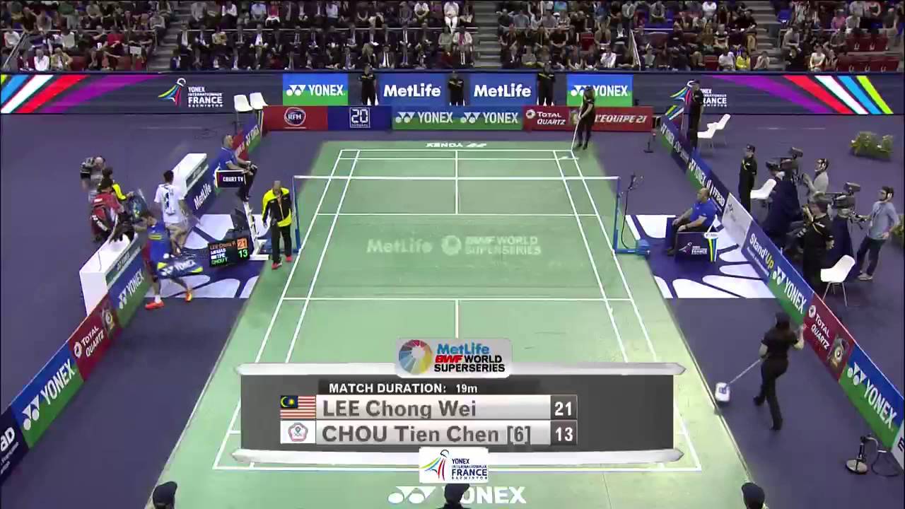 Yonex French Open 2015 | Badminton F M2-MS | Lee Chong Wei vs Chou Tien Chen