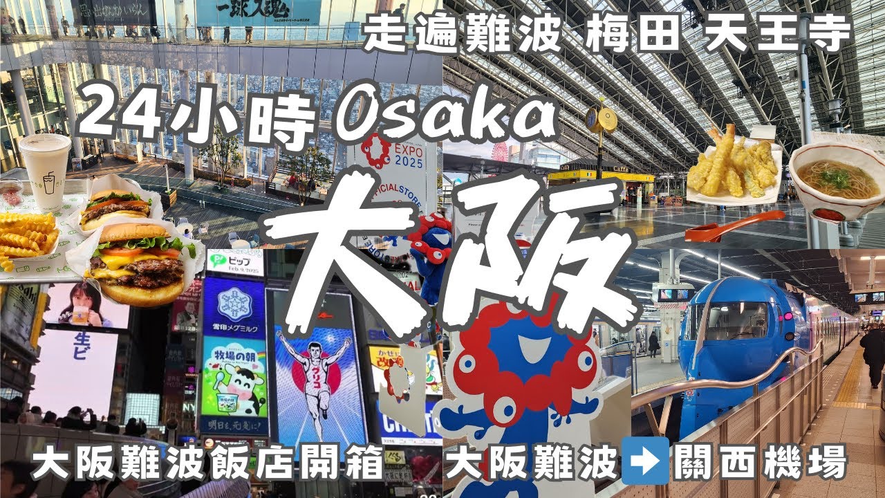 【2025關西自由行EP6】回國前24小時大阪之旅｜難波(道頓堀)🍜🍤梅田、🏙️天王寺 ｜JR難波站徒步1分鐘飯店開箱｜逛街、購物、美食🇯🇵 Osaka vlog
