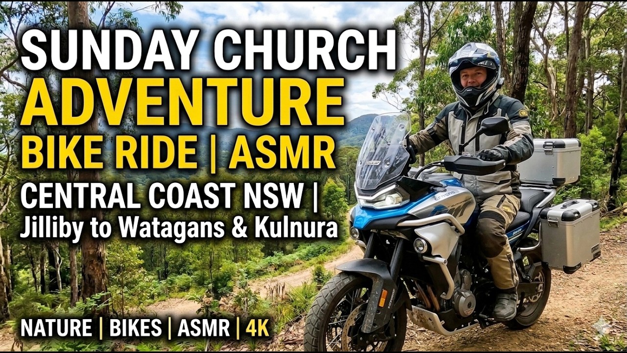 Sunday Church Adventure Bike Ride ASMR Central Coast NSW Jilliby to Watagans & Kulnura in 4k