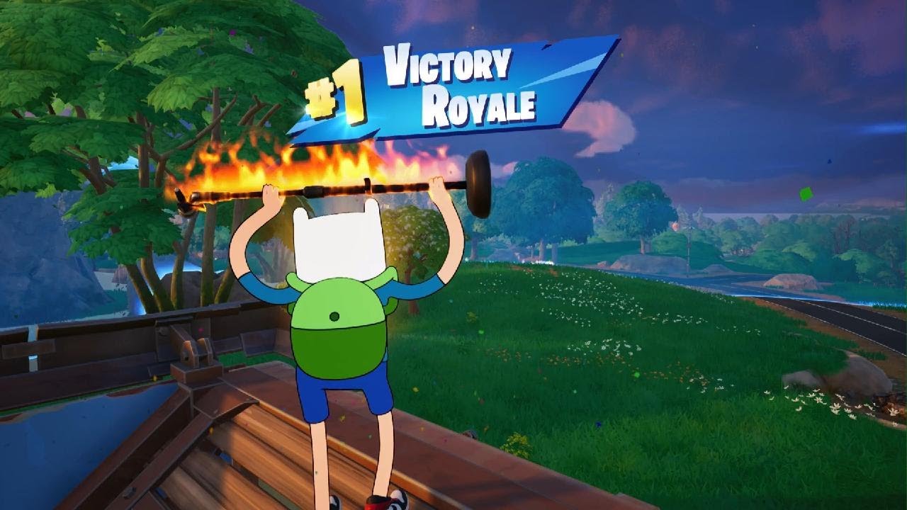*NEW* ADVENTURE TIME FLAT FINN THE HUMAN SKIN IN FORTNITE PS5 + A VICTORY ROYALE WIN! (SOLO)