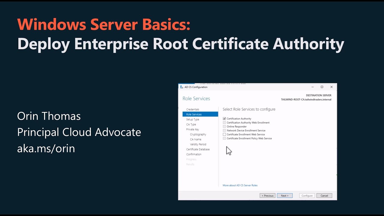 Deploy Certificate Services & Enterprise Root Certification Authority on Windows Server 2025