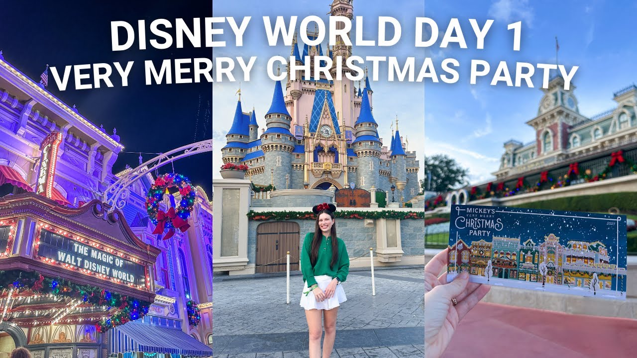 DISNEY WORLD VLOG DAY 1🎄—  Mickey’s Very Merry Christmas Party, Fireworks, Parade, Treats & more!