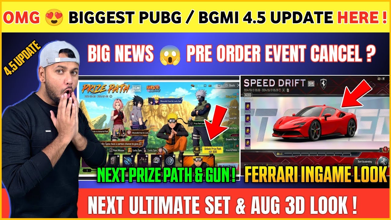4.5 UPDATE 😍 Pre Order Event ? | Bgmi Next Prize Path | Next SuperCar in Bgmi | Next Ultimate Set
