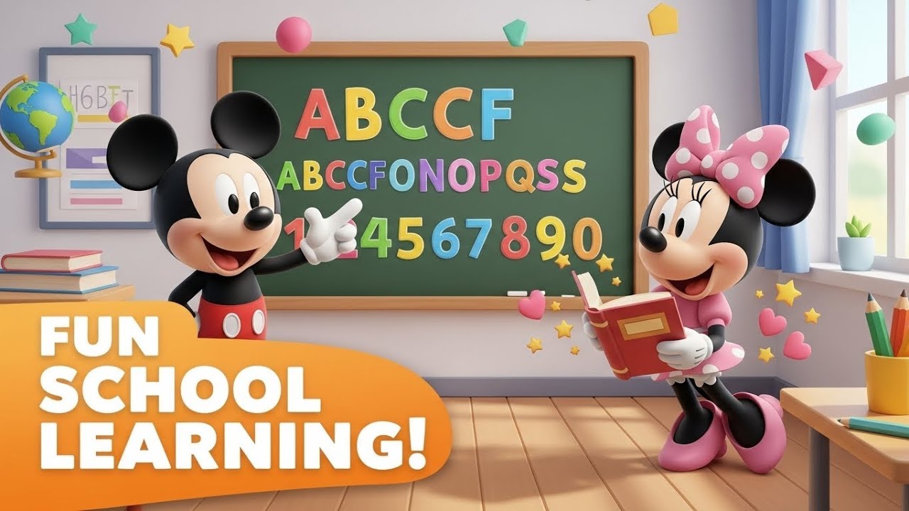 Mickey & Minnie’s Fun School Adventure | Learn ABCs, Numbers, Colors & Good Manners for Kids