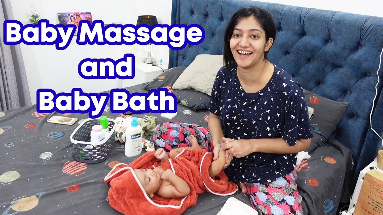 New Born Baby Oil Massage And Baby Bath || SADIA RIND