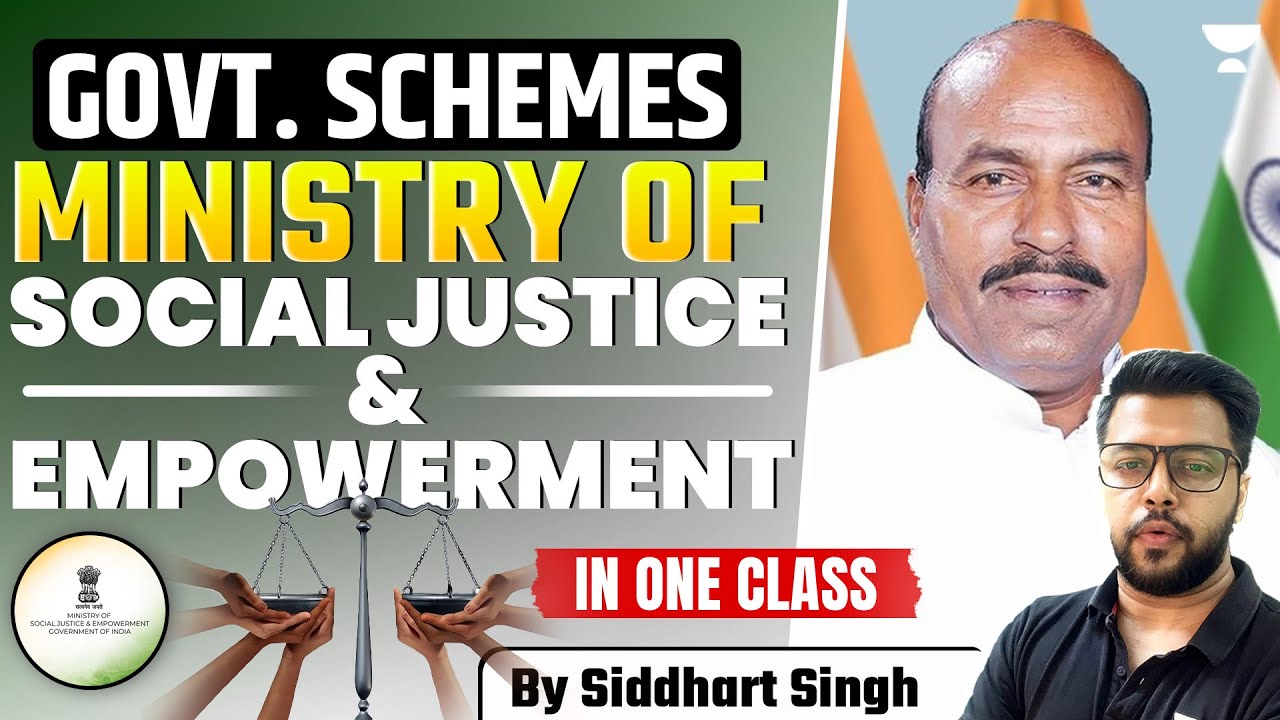 Government Schemes - Ministry of Social Justice & Empowerment | In one class | UPSC | Siddharth Sir