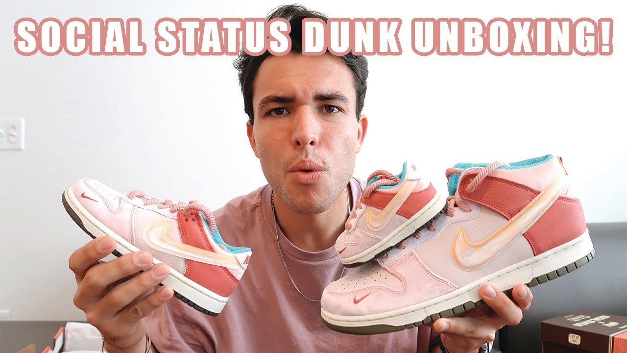 I COPPED! SOCIAL STATUS X NIKE DUNK MID "STRAWBERRY MILK" FREE LUNCH UNBOXING