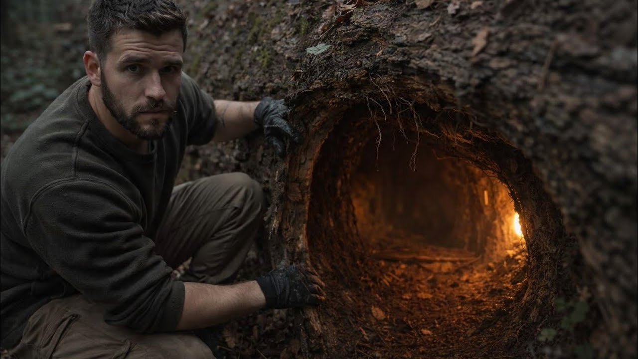 This Hollow Tree Was Empty… Until I Built a Hidden Room Inside