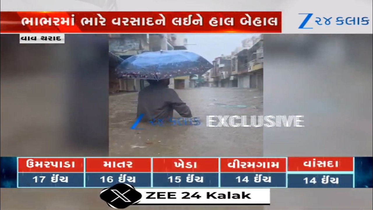 Vav-Tharad's Bhabhar region pounded by over 6 inches of rains in last 6 hours; normal life affected
