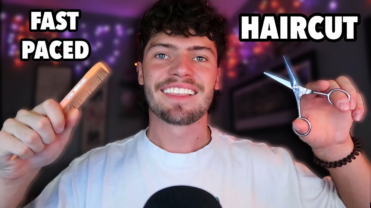 Fast Paced ASMR Haircut for Maximum Tingles (snips, mic scratching, water, plucking, etc.)