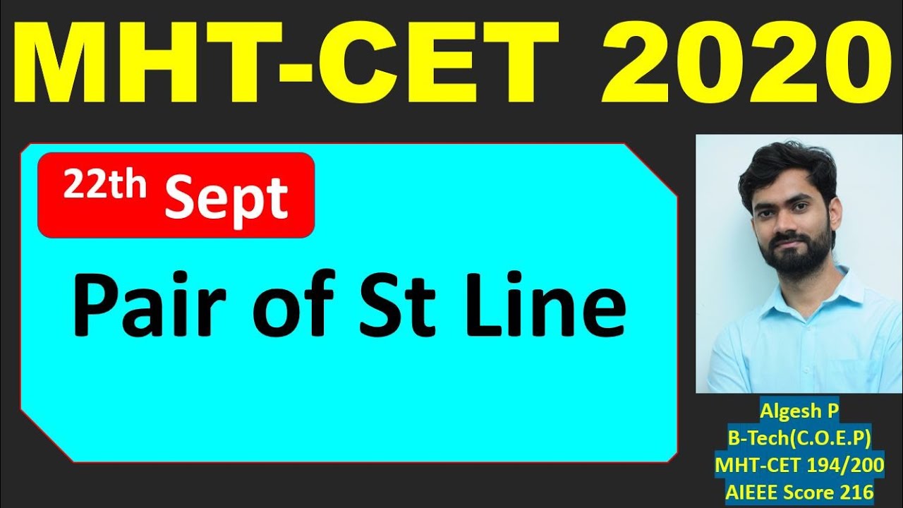 22 Sept Task_Pair of straight line_MHT-CET2020