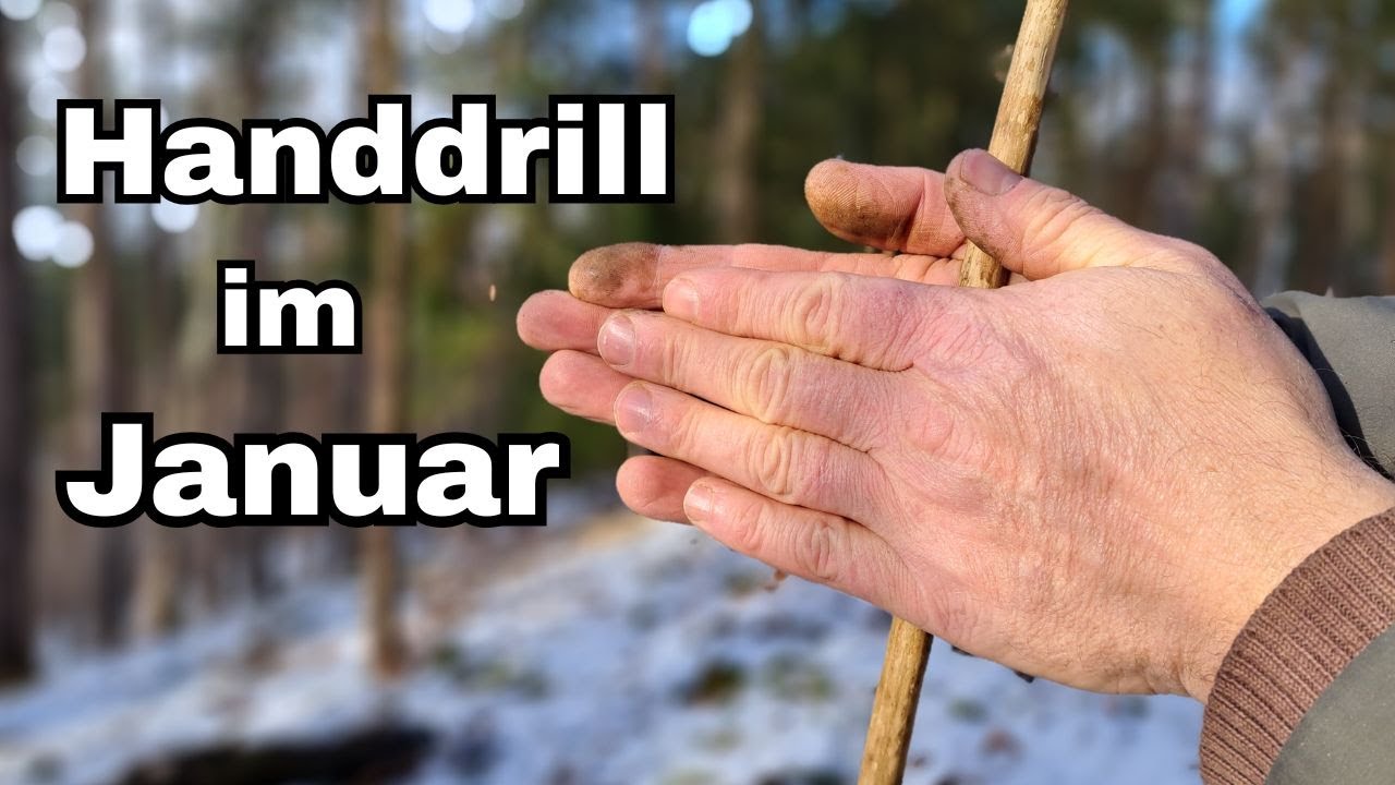 Übung macht den Meister | Handrill im Januar | Feuerbohren im Winter | #survival #bushcraft