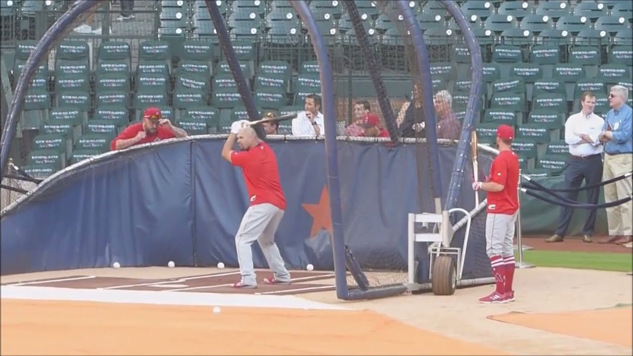 Albert Pujols...batting practice, full session...Angels vs. Astros...4/23/18