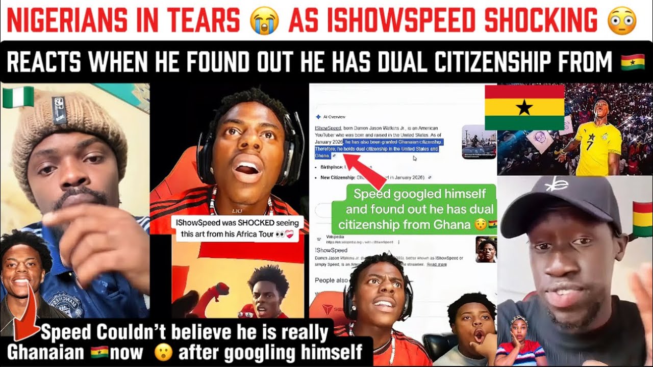 🔥 Nigerians 🇳🇬 in Tears As Ishowspeed Shocking 😮 Reacts When He Found out He has Dual Citizenship 🇬🇭