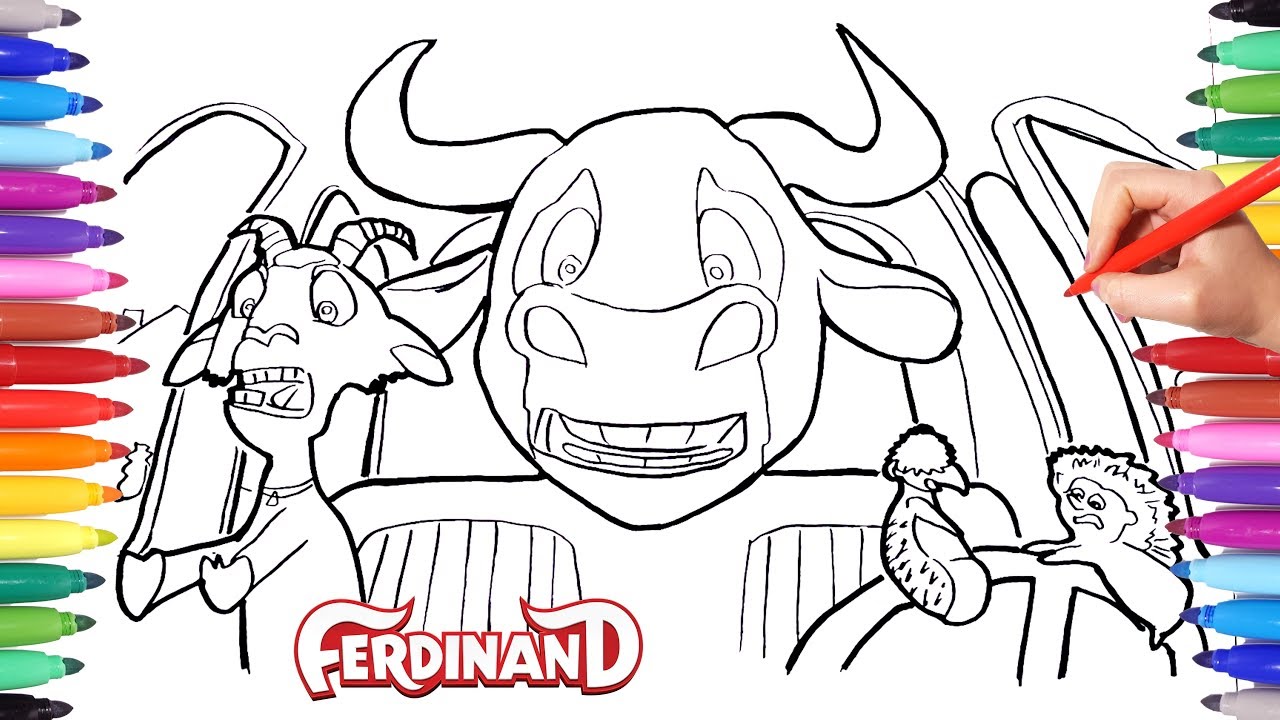 Ferdinand Movie Coloring Pages for Kids | How to draw Ferdinand Lupe Una Dos Tres Cuatro