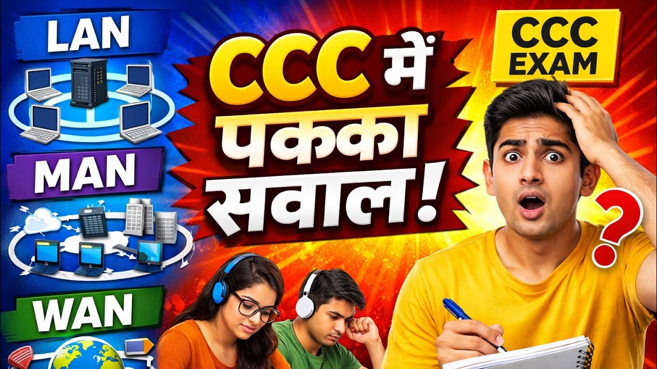 CCC के लिए LAN MAN WAN | 100% Exam Oriented Explanation