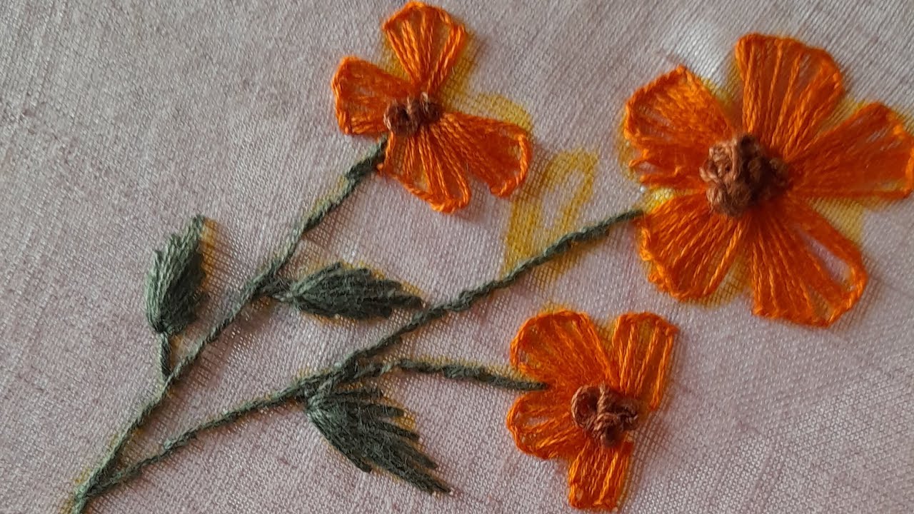 घर बैठ  सीख Embroidery design simple design @CrafterAnjali1234