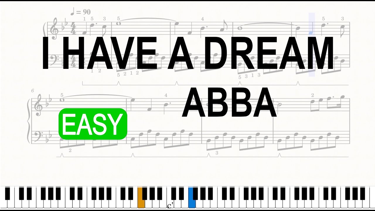 I HAVE A DREAM easy Piano Tutorial - ABBA | FREE SHEET MUSIC