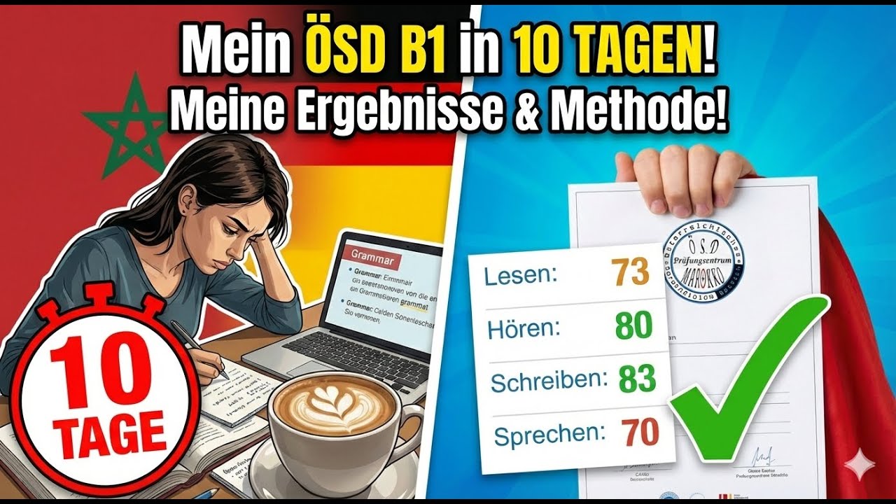 B1 ÖSD in 10 Tagen geschafft!كيفاش نجحت في  10 أيام
