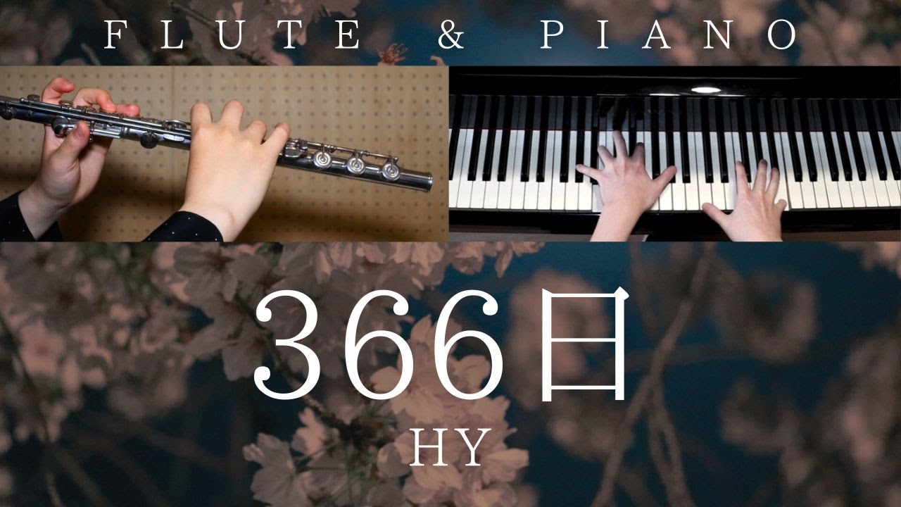 【中〜上級楽譜】366日 / HY【 フルート&ピアノ / Flute&Piano Cover 】 歌詞付き