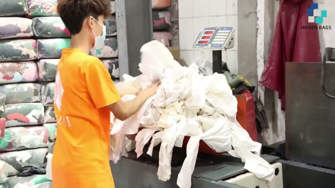 Attention!Used Cotton Rags Packing Process|T Shirt Rags in China Factory