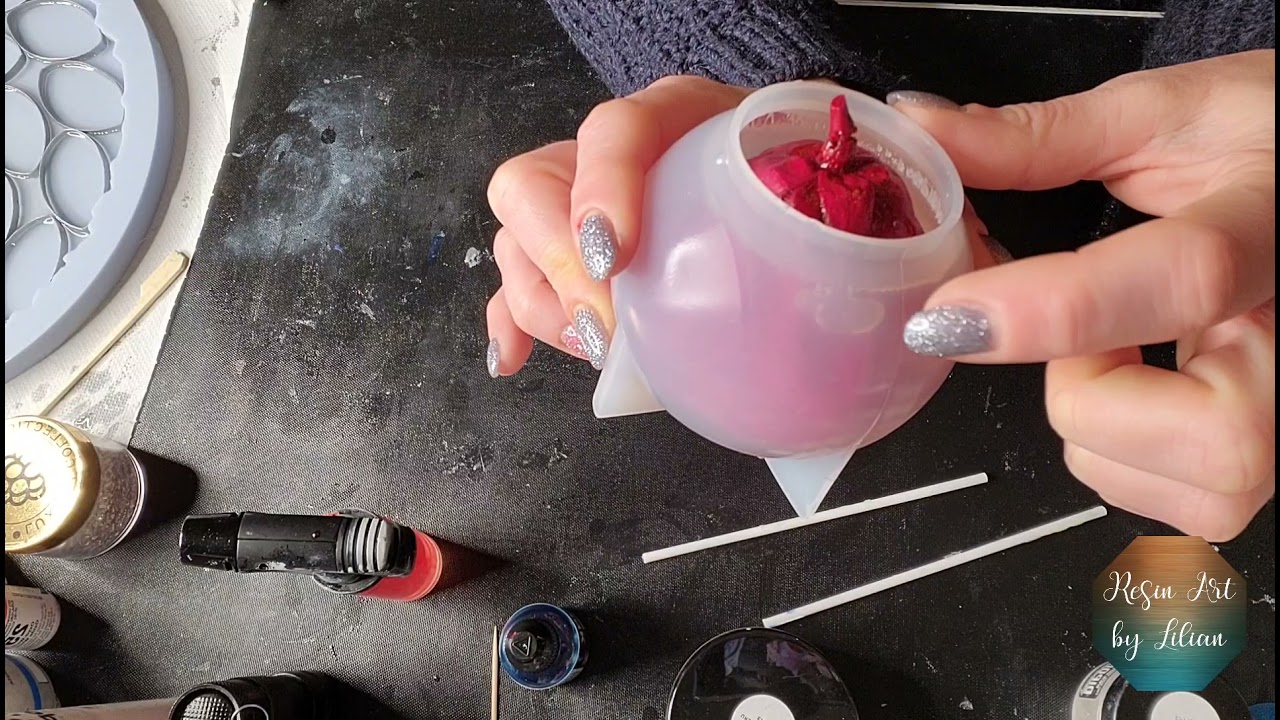Echte Rose in epoxidharz 🌹 casting a real rose in resin, mein erster Versuch/my first attempt