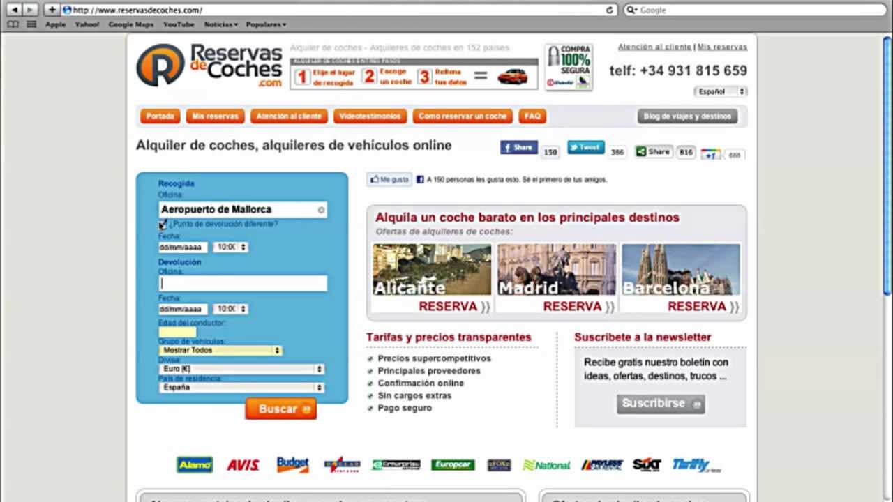 Como alquilar un coche en Reservasdecoches.com
