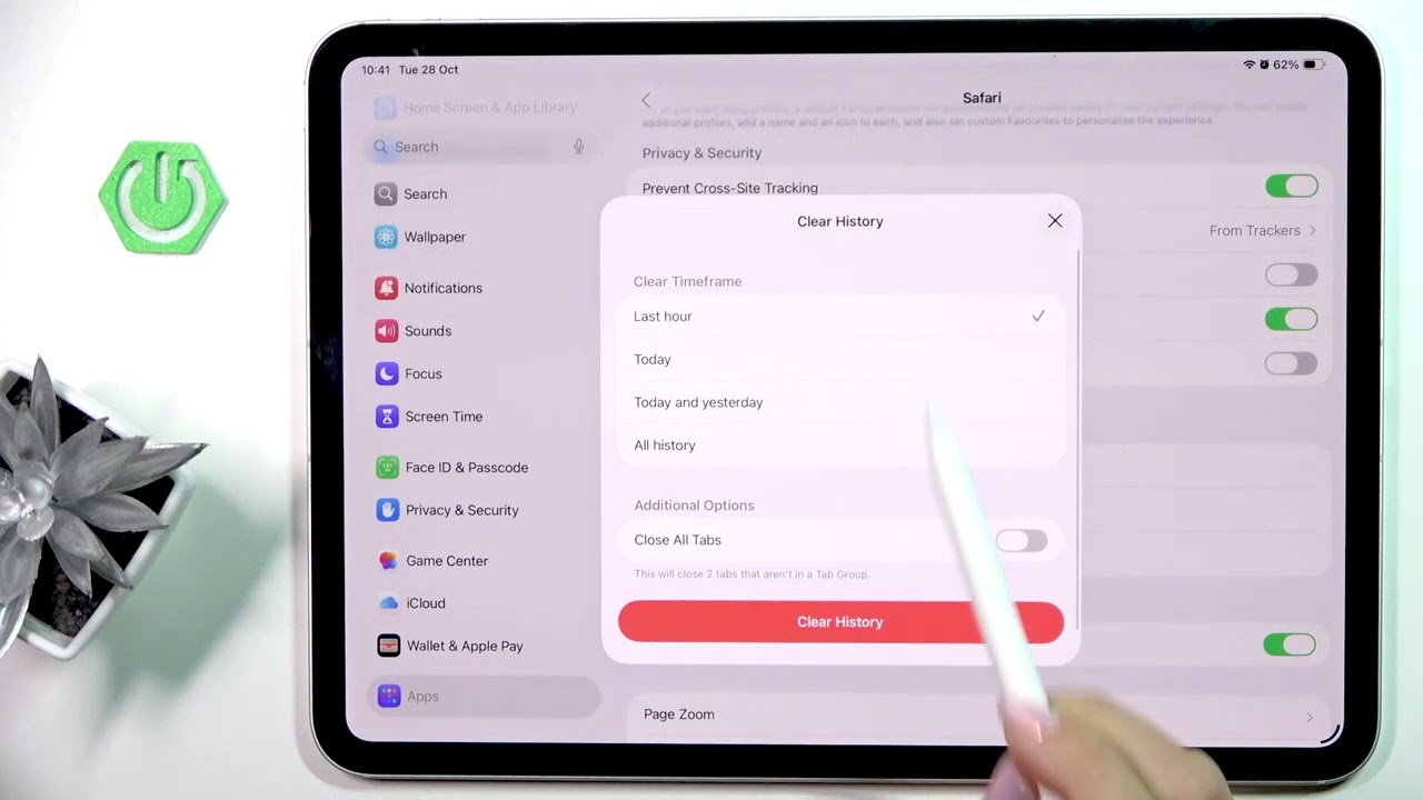 iPad Pro 11 2025 &mdash; как очистить данные браузера в Safari