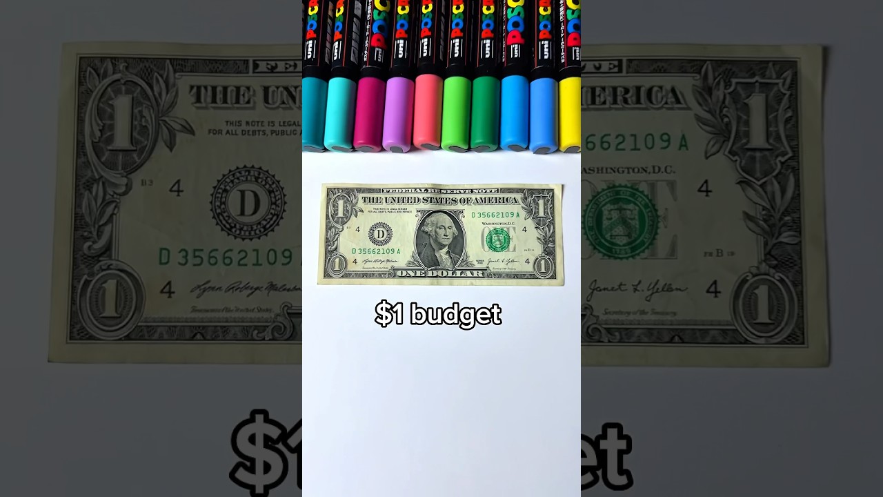 Drawing, But I ONLY Have a $1 Budget&hellip; (#shorts)