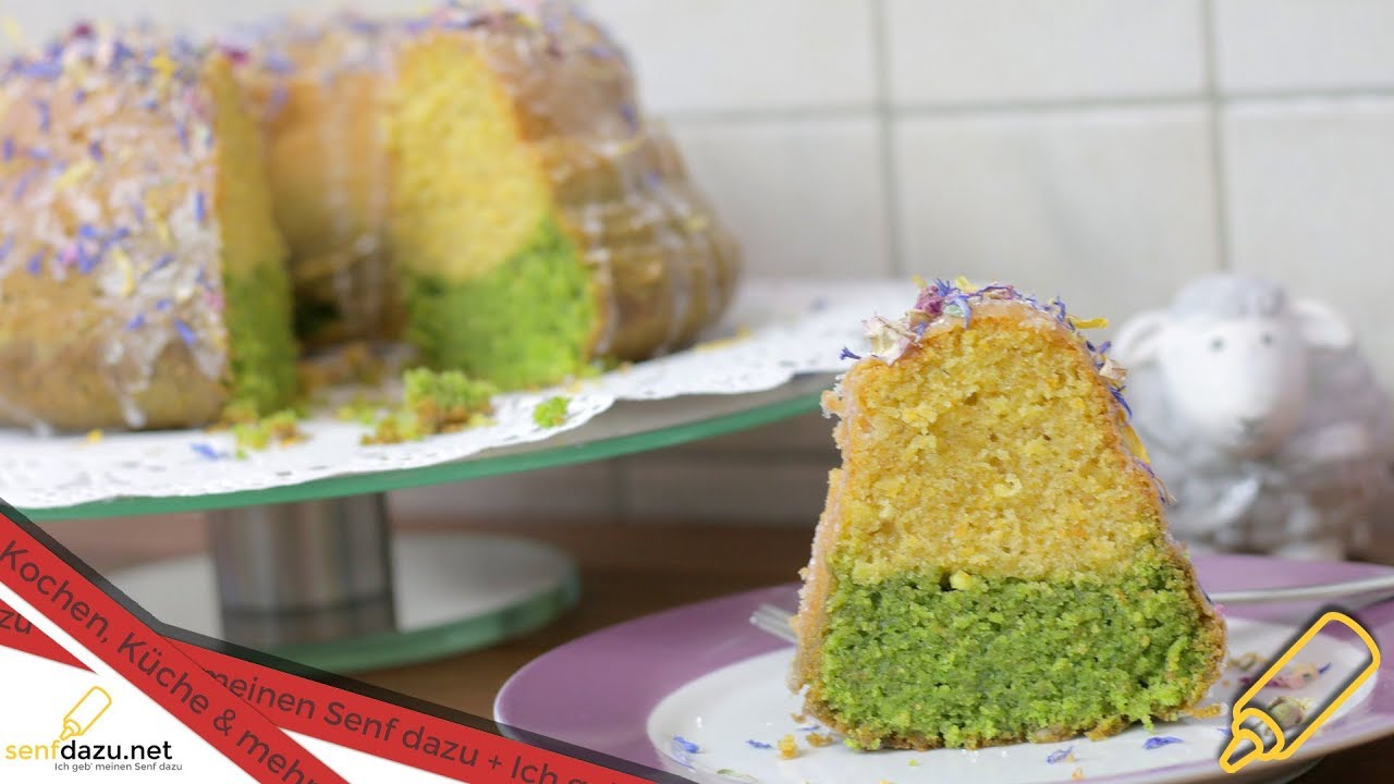 Gugelhupf Blumenwiese I Rezept I Kuchen mit Möhre, Spinat und essbaren Blumen