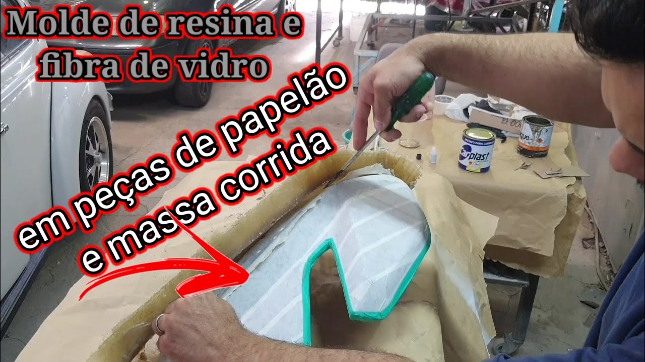 como fazer molde de resina com peças de papelão e massa corrida