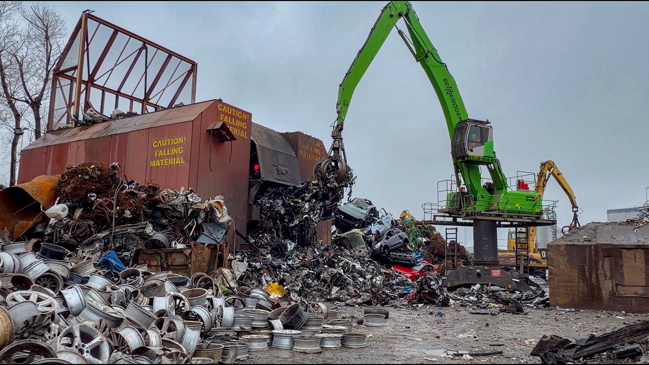 Rare View Under the Scrap Shredder – Bottom Set of Rotating Teeth & Yard Tour