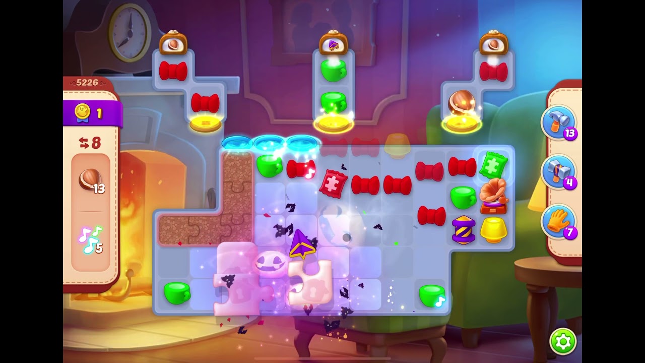 HomeScapes Level 5226 no boosters (14 moves)
