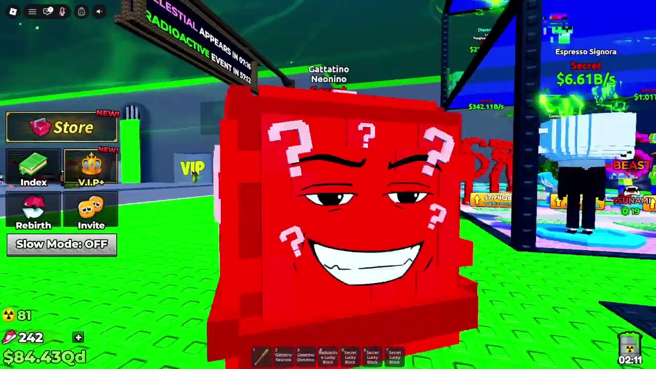 ადმინ ლაქების გახსნა @jarexa თან  Escape from Tsunami Brainrots Roblox