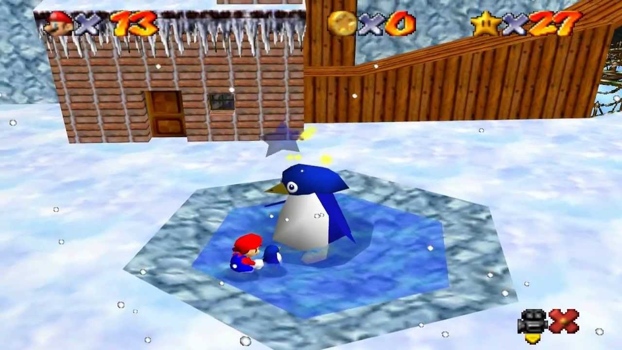 Super Mario 64 Walkthrough - Course 4 - Cool, Cool Mountain