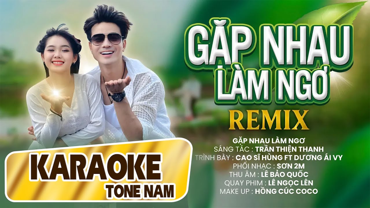 [KARAOKE TONE NAM] - Gặp Nhau Làm Ngơ Remix | Cao Sĩ Hùng ft. Dương Ái Vy | Nhạc Miền Tây Remix